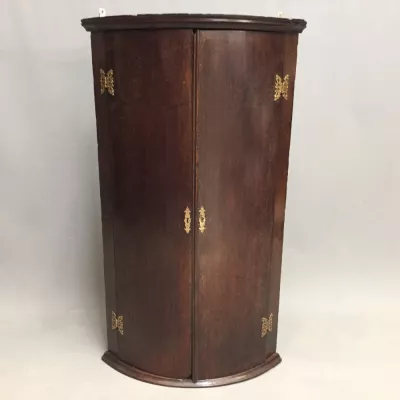Original Antiker Englischer Georgianischer Eichen Hänge Eckschrank ca. 1780
