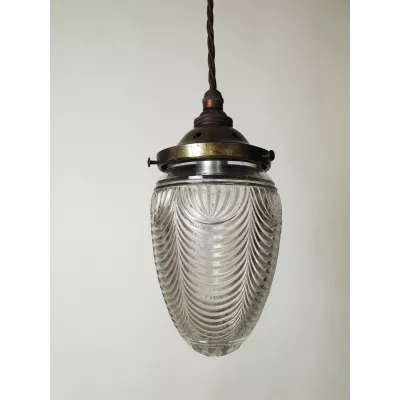 Zeitlose Englische Antike Edwardianische Glas Deckenleuchte ca. 1900