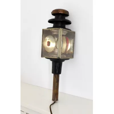 Seltene Antike Englische Kutschenlampe ca. 1910