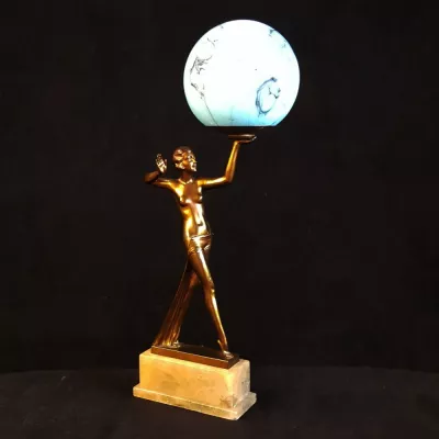 Original Antike Lorenzl Art-Deco Lampe ca. 1930