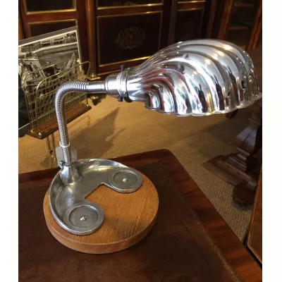 Traumhafte antike Art Deco Schreibtischlampe Muschel englisch 1920
