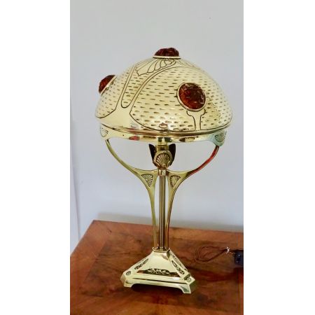 Original antike Art Deco Messing Lampe englisch 1920