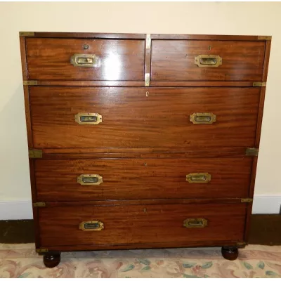 Tolle Antike britische Militär Kommode Teakholz britisch 1870