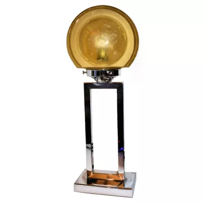 Attraktive Antike Englische Art Deco Chrom Tischlampe ca. 1930