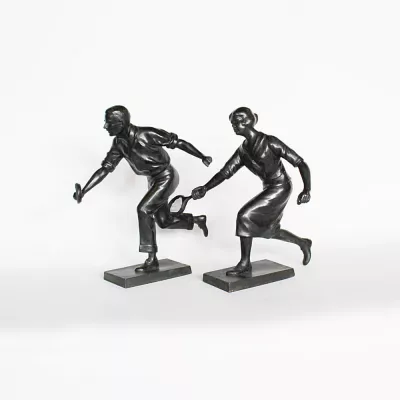 Beeindruckende Englische Art deco Bronze Tennis Spieler antik ca. 1925