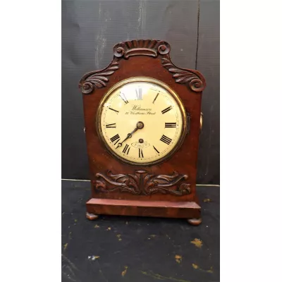 Antike Englische Mahagoni Tischuhr Williamson von Pimlico London ca. 1850