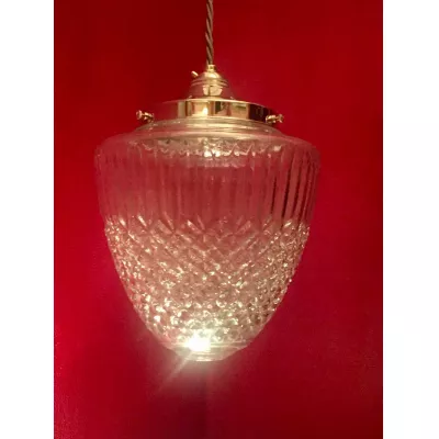 Original Antiker Englische Edwardianische Glas Laternen Lampe ca. 1910