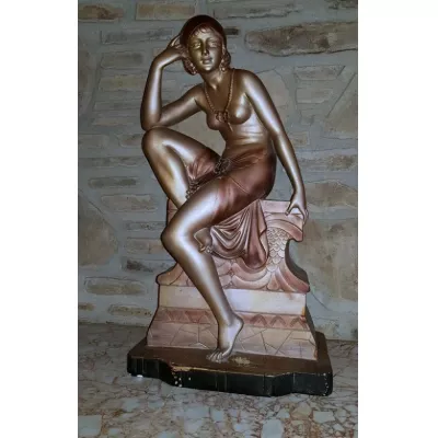 Hinreißende Antike Französische Art Deco Cipriani "Verführung" Statue ca. 1930