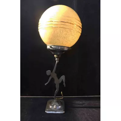 Englische Antike "Tanzende Dame" Art Deco Tischlampe ca. 1920