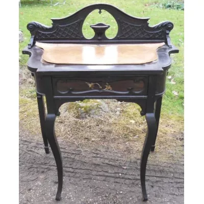 Origineller Englischer Viktorianischer Antiker ebonisierter Damenschreibtisch ca. 1880
