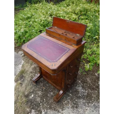 Original antiker viktorianischer Davenport Nussbaum Schreibtisch englisch 1880