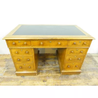 Ausgezeichneter Englischer viktorianischer antiker Eichen Schreibtisch 1880