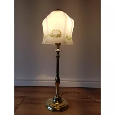 Original Antike Englische Messing Tischlampe ca. 1920