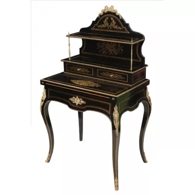 Einmaliger Englischer Viktorianischer Ebonisierter Damen Schreibtisch antik ca. 1880
