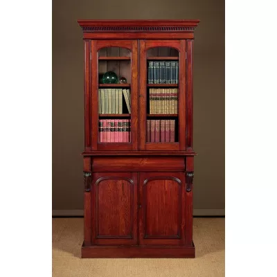 Oriignal Antiker Englischer Nussbaum Bücherschrank ca. 1870