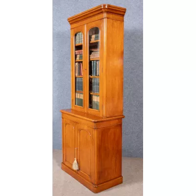 Atemberaubender Antiker Englischer Viktorianischer verglaster Eichen Bücherschrank ca. 1880