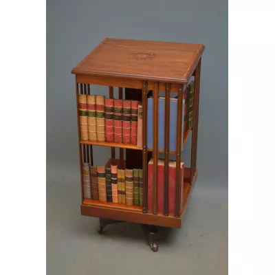 Edwardianisches original antikes Mahagoni Revolving Bookcase englisch ca 1900