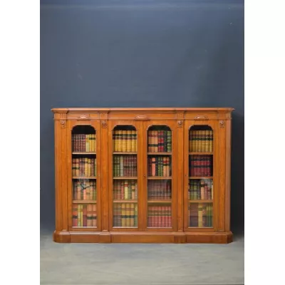 Original Antikes Englisches Viktorianisches Eichen Bücherregal ca. 1870