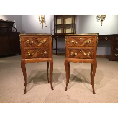 Original Antikes Französisiches Paar Palisander Nachttische ca. 1900