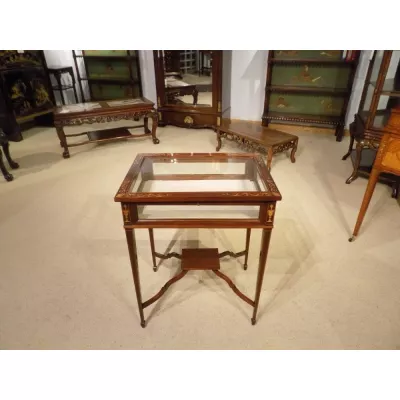 Ausgezeichneter Englischer Edwardianischer Mahagoni Vitrinen Tisch antik ca. 1900