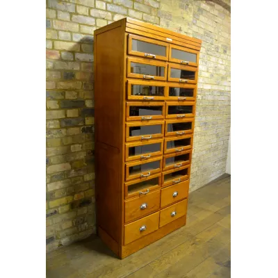 Herrlicher Antiker Englischer Eichen Herrenartikel Shop Schrank ca. 1930