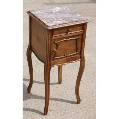 Eleganter Antiker Französischer Nussbaum Nachttisch im Louis XV Stil ca. 1890