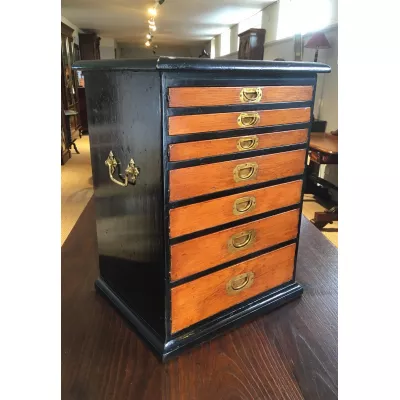Original Aniker Englischer Arts & Crafts Kiefern Sammler Schrank ca. 1880