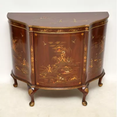 Antikes Original Englisches Chinoiserie Mahagoni Sideboard ca. 1910
