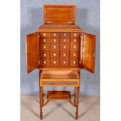 Original Antiker Englischer Maßgeschneiderter Mahagoni Sammlerschrank ca. 19.JH