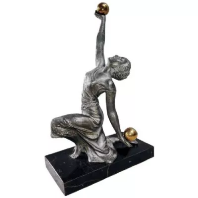 Große original antike Art Deco Bronzefigur Frankreich ca 1930