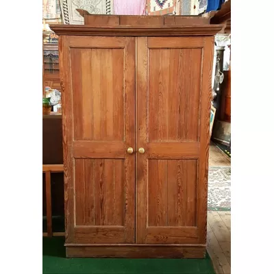 Viktorianischer antiker Kiefern Schrank Weichholz Kleiderschrank englisch ca 1850