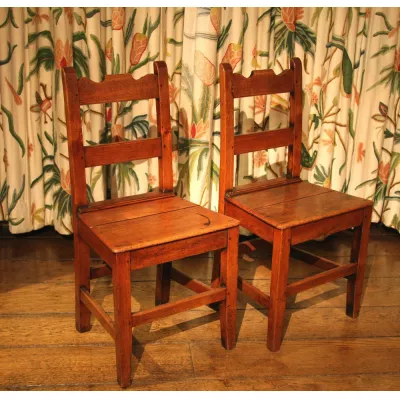 Paar antike original viktorianische Landhaus Stühle Eiche englisch ca 1850
