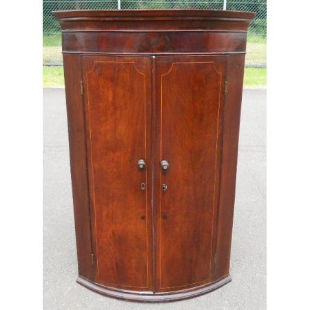 Georgianischer original antiker Mahagoni Eckschrank englisch ca 1800