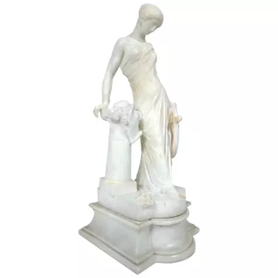  Original antike englische Marmor Figur Griechische Jungfrau ca 1880