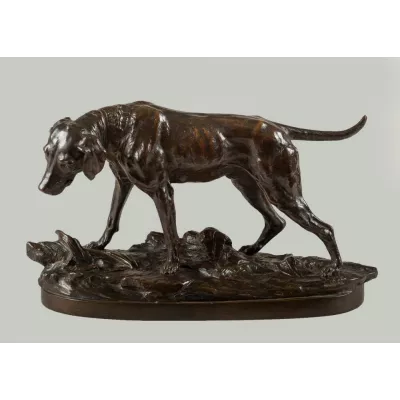 Französische Bronzefigur Skulptur Bronze Hund E. Drouot 1880