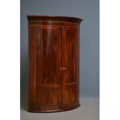 Georgianischer Antiker Mahagoni Eckschrank englisch ca 1800