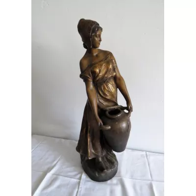 Große original antike Terrakotta Figur Wasserträgerin Goldscheider ca 1900