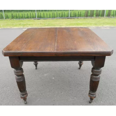 Edwardianischer original antiker Eichen Esstisch erweiterbar ca1890