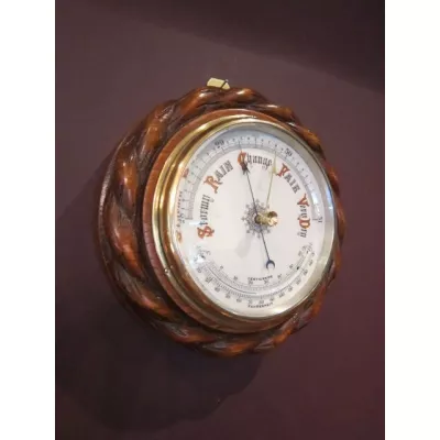 Seltenes antikes viktorianisches Schiffsbarometer Eiche englisch ca 1880
