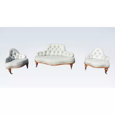 Set Viktorianisches original antikes Sofa und Sessel Chesterfield Stil englisch ca 1890