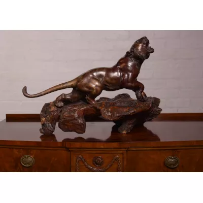 Einmalige Antike Japanische Bronze Figur Tiger ca. 1880