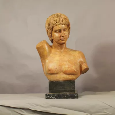 Original Antike Französische Marmor Büste einer jungen Frau ca. 1900