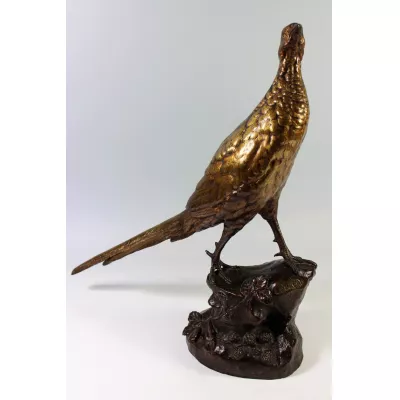Original Antike Französische Bronze Fasan Leon Bureau ca. 1900  