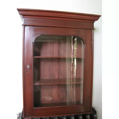 Edwardianischer Antiker Mahagoni Wandschrank Vitrine englisch ca. 1890