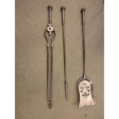 Original antikes Kaminbesteck Stahl englisch 19. Jh