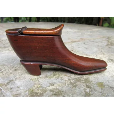 Feine antike englische Schnupftabak Dose Holz  ca 1840