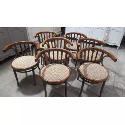 7 Stk original antike Bugholz Küchenstühle Stühle englisch ca 1910