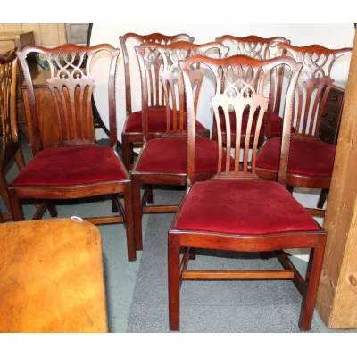 6 stk original edwardianische englische Mahagoni Esszimmerstühle antik ca 1890