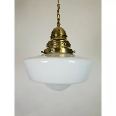 Attraktive Antike Englische Edwardianische Opaline Deckenleuchte ca. 1900