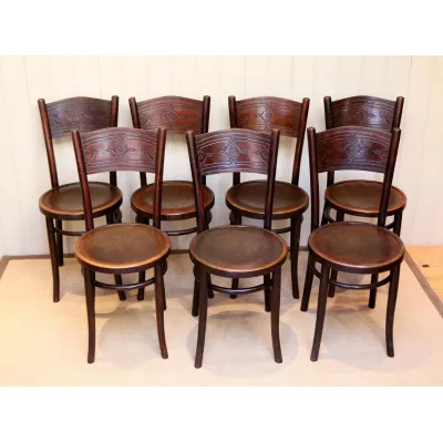 7 Stk original englische Bugholz Stühle Bentwood chairs  Küchenstühle antik ca 1910